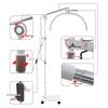 25-Inch Dual-Use Beauty Lamp for Lashes & Nails with 28-Inch Wheeled Arm for Eyebrows, Half-Moon Design