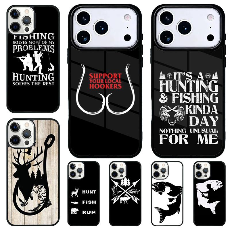 Hunting Animal Fishing Man Phone Case for iPhone 17 Air 16 15 11 12 14 13 Pro Max Shockproof Cover