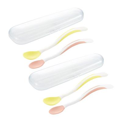 Richell TLI Soft Baby Spoon Set, Mixed Colors, 2 Sets, Korean Popular Tableware