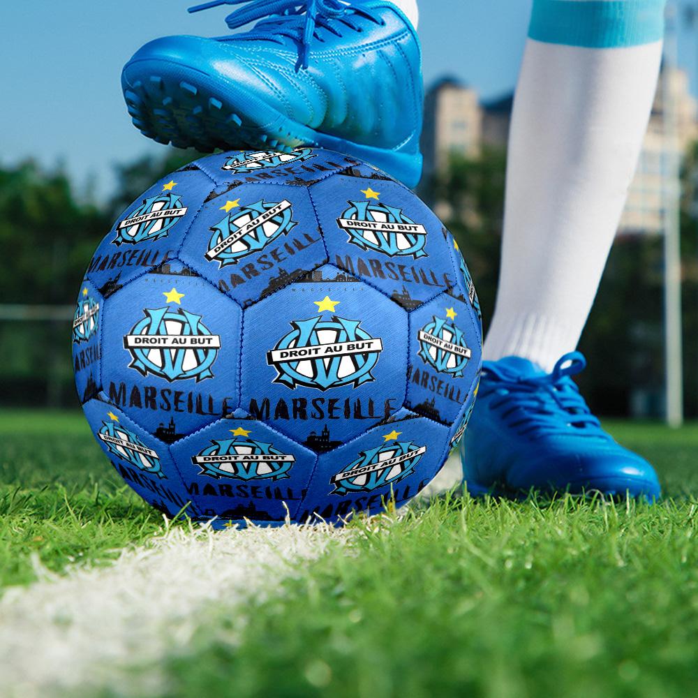 Olympique Football Crest Printed Size 5 Soccer Balls, High-Quality, Anti-Slip, Protective Football, A Unique Gift , Birthdays, Christmas Gifts