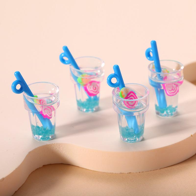 Mini Luminous Fruit Straw Cup Keychain Pendant - Cute Jewelry Accessory