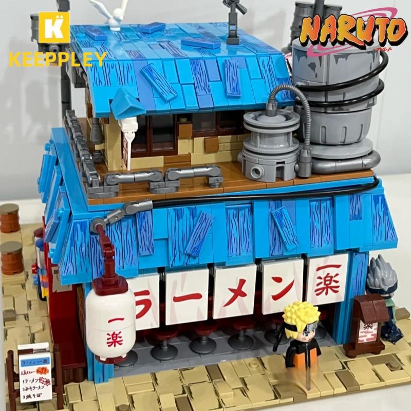 Keeppley Building Block Animation NARUTO Rāmen Ichiraku Street View Assembly Model Toy Ornaments Collection Gifts