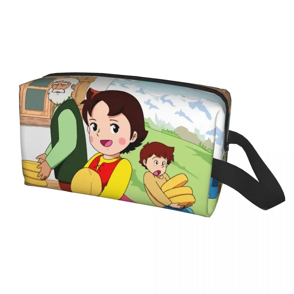 Heidi Peter And Grandpa Family Travel Cosmetic Bag Alps Mountain Anime Makeup Toiletry Organizer Ladies Beauty Storage Dopp Kit