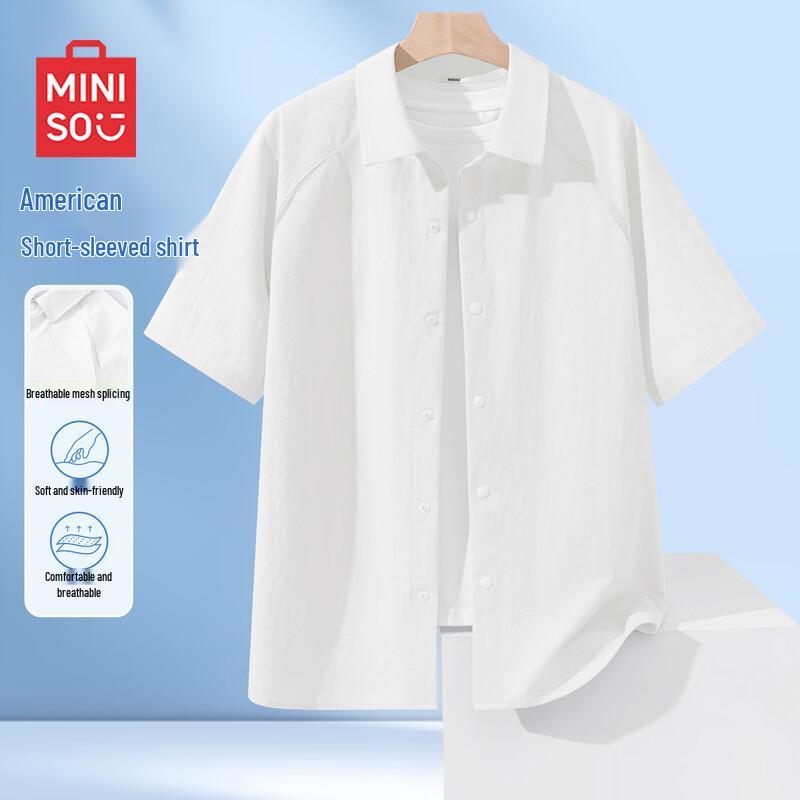 

MINISO Men s Summer Mesh Casual Shirt M