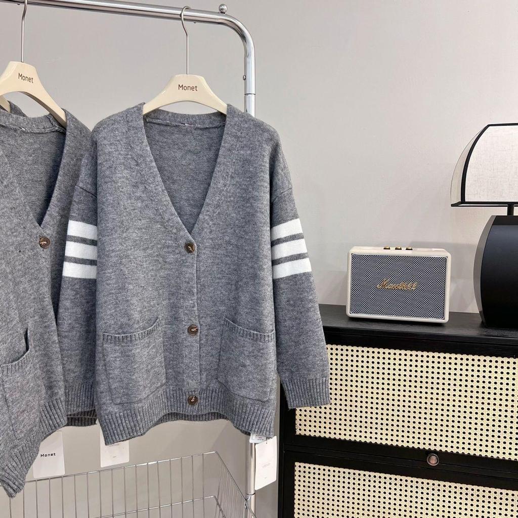 2025 Slimming Korean Knitted Cardigan - Little Fragrant Lazy Style for Spring & Autumn