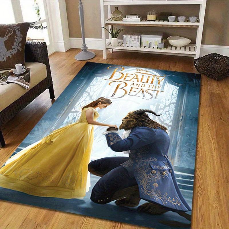 1pc Beauty and the Beast Carpet Area Rug, Bedroom, and Playroom Durable, Stain-Resistant, and Easy To Clean, Living Room