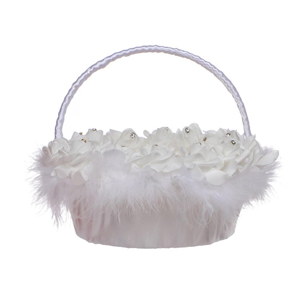 1 szt. Koszyk na kwiaty w stylu zachodnim, koszyk na kwiaty ślubny, delikatny koszyk na kwiaty dla panny młodej, koszyk na kwiaty tkany z imitacji bambusa, kreatywny