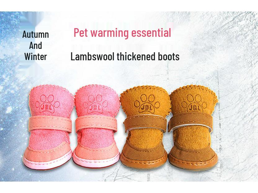 Waterproof Winter Teddy Dog Shoes - Cotton Pet Boots for Autumn & Winter