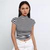 Summer Women's Striped Sleeveless Slim Fit Sexy Crop Top, Fashion Streetwear Going Out Top for Women, European American Style