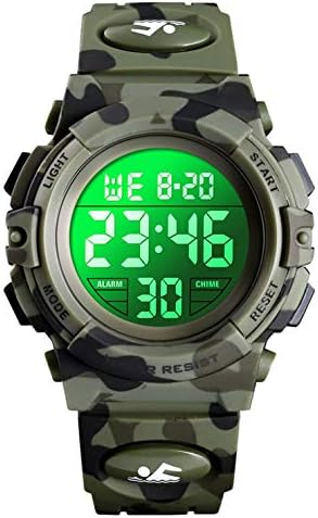 Digitale Uhr für Jungen, Wasserdichte Sport-Kinderuhr mit Wecker, Stoppuhr, 12/24H LED-Armbanduhr für jüngere Teenager