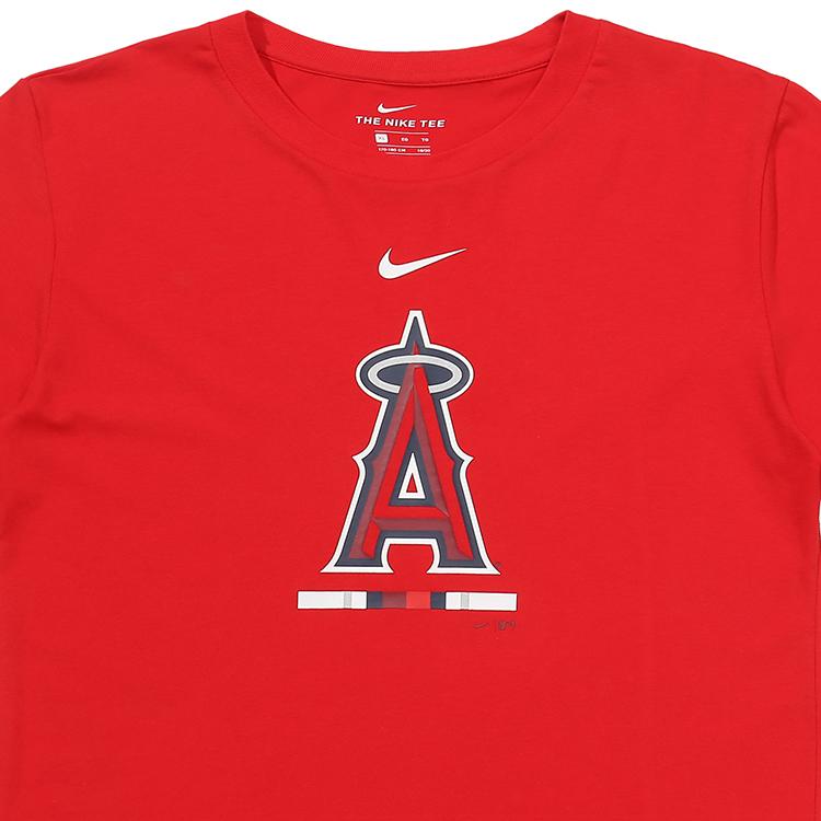 Nike X MLB Collaboration Kids Los Angeles Angels Logo Graphic Crew Neck Short Sleeve T-Shirt Kids Tops Red 3Z3B7SAM4-LAA