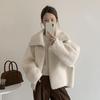 Women's Autumn/Winter 2025 Lambswool Coat: Loose, Slimming, Casual, Plus Velvet, Thickened Leather-Fur Blend.