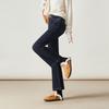 Thick brushed high waisted slightly flared jeans for women in winter 2026, fashionable and versatile, slimming flared pants