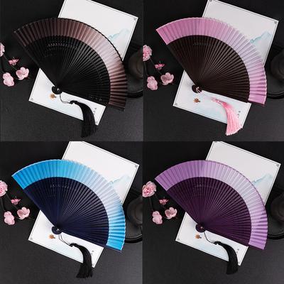Chinese Style Fan Bridal Photo Fan Props Gradient Colour Dance Fan Ancient Style Folding Fan