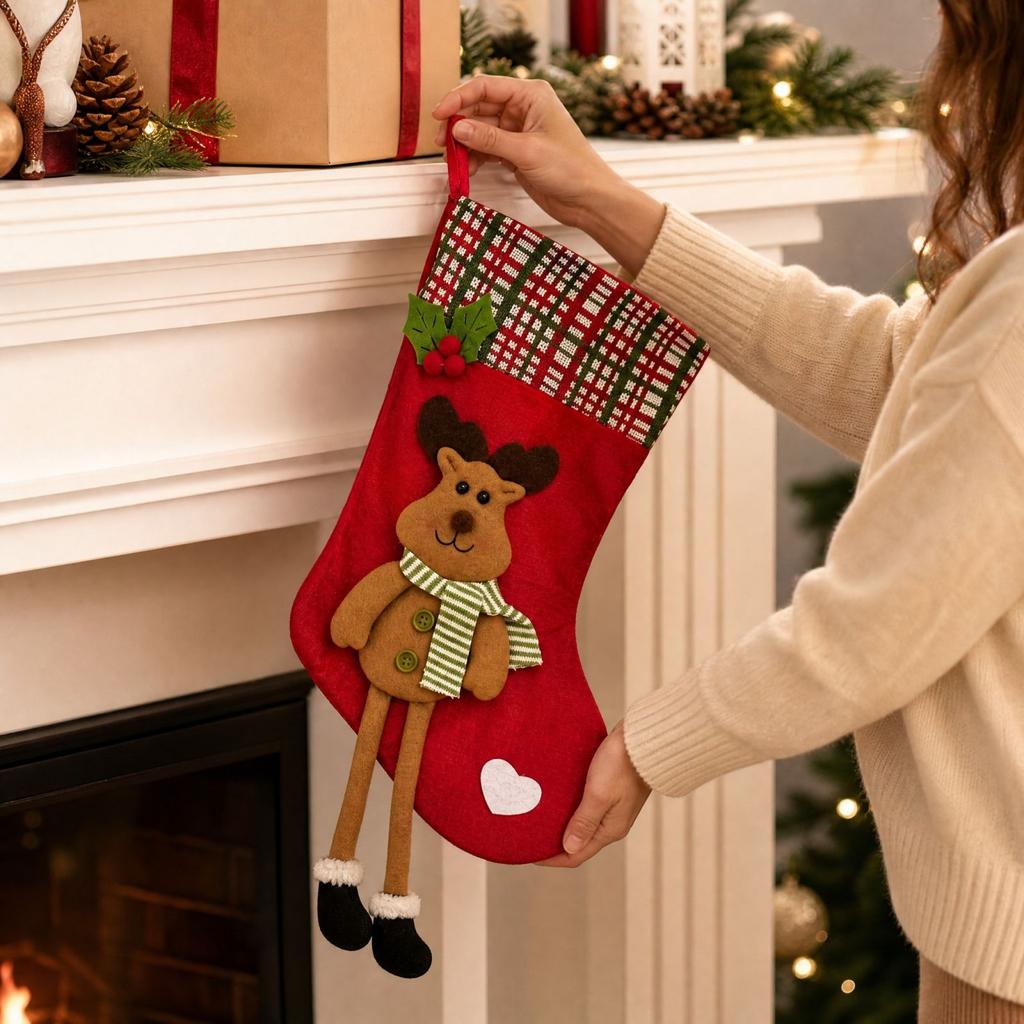 Christmas 3D Long Legs Plush Doll Gift Sock