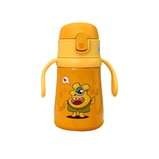 1 Set 360ML Thermal Cup with Handle Strap Food Grade Stainless Steel Animal Printing Insulated