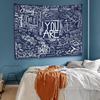 KJHL Quote You Are Wall Tapestry Black and White Inspirational Classroom Kids Tapestries Wall Hanging Motivational Positive Affi