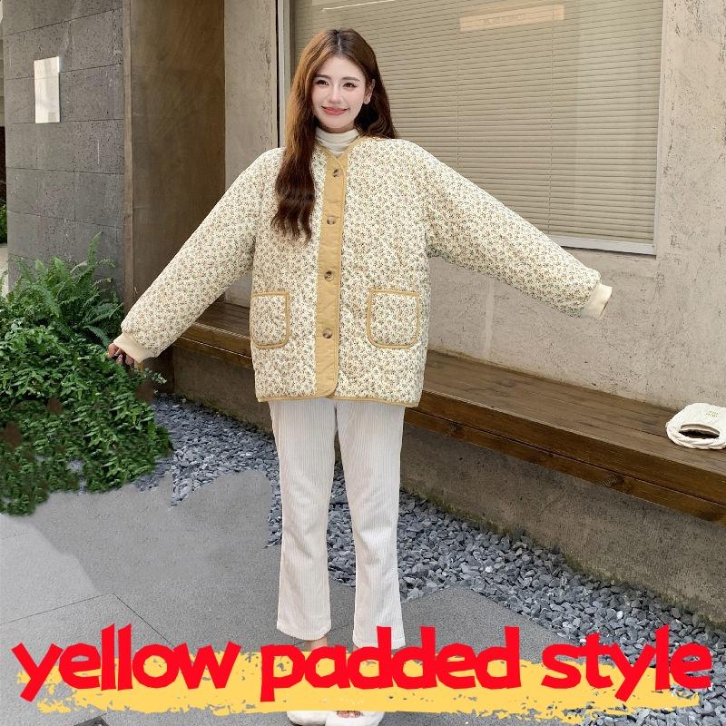 

Floral Cotton-padded Clothes Women s Winter Cotton-padded Clothes Korean Loose Padded Thick Coat Flower Cotton-padded Jacket Light and Thin Coat Women S