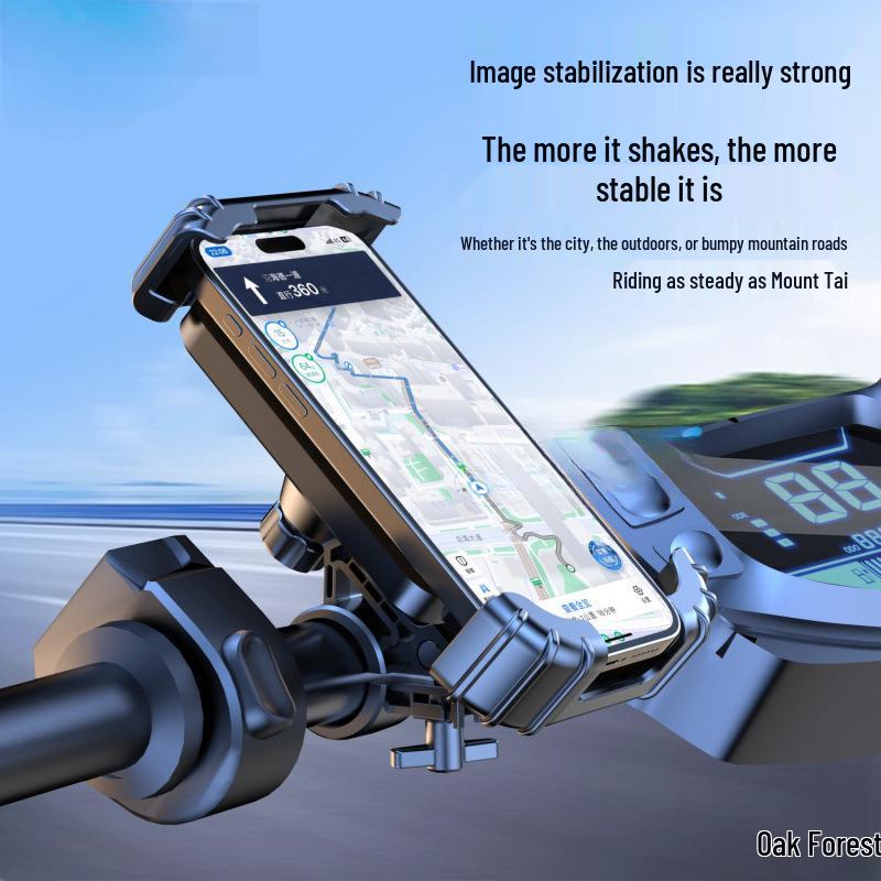 Electric Car & Motorcycle Phone Holder: Anti-Shake Navigation Mount for Riders