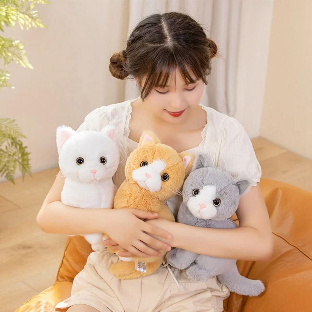 Stuffed Animals Cat Plush Toy Simulation Stuffed Cat Doll Kitten Animal Cats  Home Decor