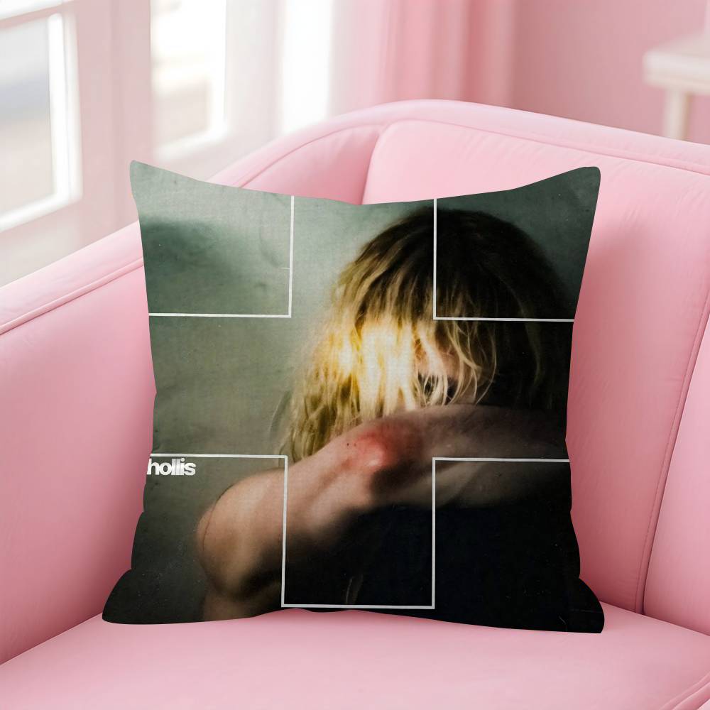 Rapper 2Hollis Star Album Double-Sided Printed Pillow Cover Short Plush Suitable Living Rooms Bedrooms Sofas Throw Cushion Cover