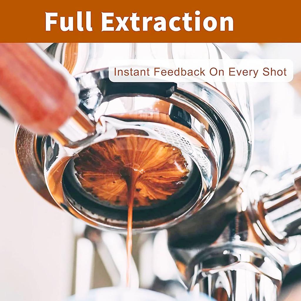 58mm Bottomless Portafilter Fit for Petrus Coffee Machine Stainless Steel Coffee Bottomless Portafilter 3 Ears Wood Handle