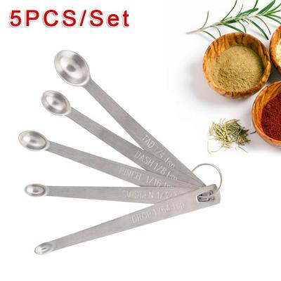 Küche Messlöffel Werkzeug Hohe qualität 10,5 cm 5PCS Edelstahl