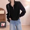 Women's Loose Half-Zip Sporty Sweatshirt - Early Spring 2025 Korean Style