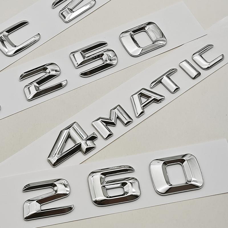 3D ABS Car Letters Logo C200 C250 C260 4MATIC Rear Trunk Badge Emblem Sticker For Mercedes Benz C Class W206 Tail Accessories IL1