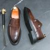 Mode Neue Herren Retro Slipper Runde Zehenpartie Schwarz Braun Doppel Schnalle Lederschuhe Lässig Mode Formelle Schuhe Größe 38-46 Herrenschuhe