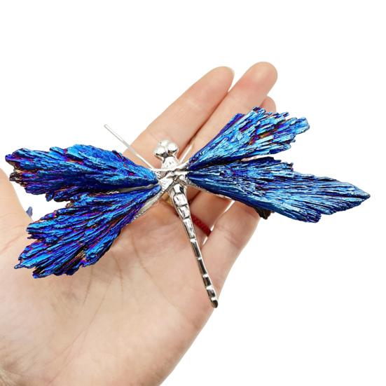 Yousheng Aura Tourmaline Dragonfly Kyanite Dragonfly Ornament Reiki Dragonfly Decoration for Expression Spiritual Connection Meditation Chakra