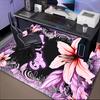 1PC Custom Name Floral Name Artwork Theme Floor Mat Ideal for Living Room, Game Rooms, Office, Bedroom,Floor Mat Playful Design