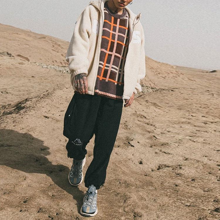 Li-Ning Lining Fleece-Lined Loose Knit Zip-Up Jacket Men Jacket Fog-Khaki AFDR733-4