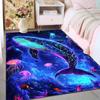 1PC Glowing whale and jellyfish Print Carpet Rug for Living Room Bedroom Sofa Doormat Home Decor Non-slip Floor Mat