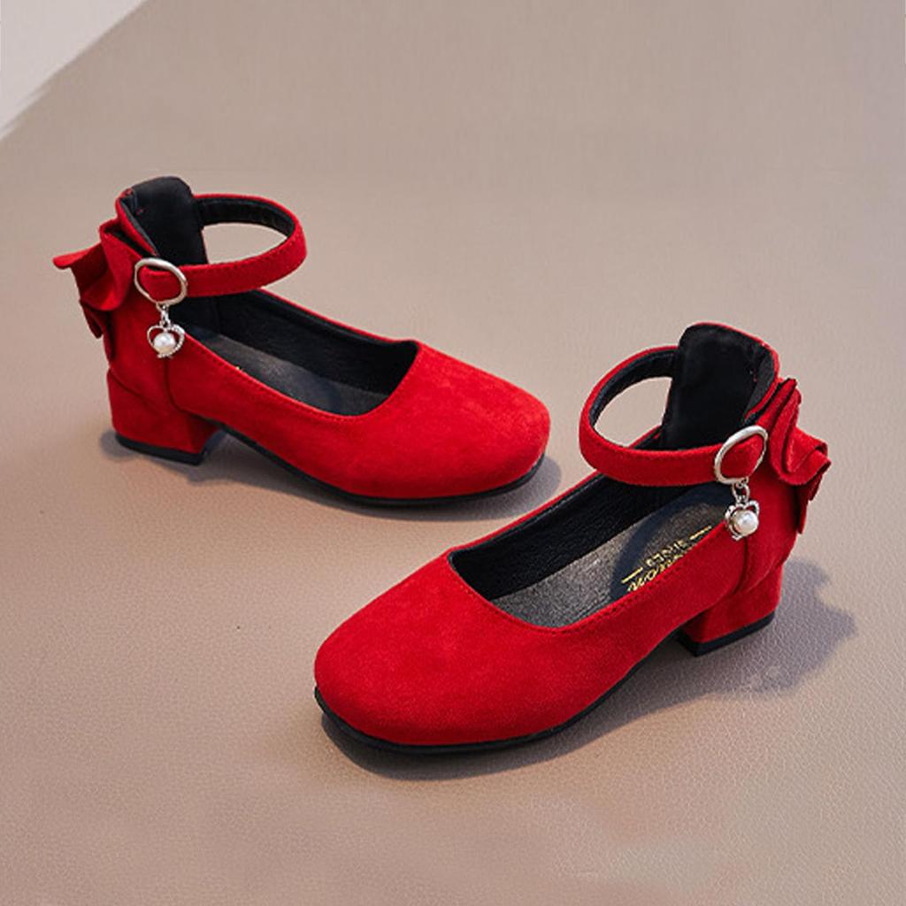 Kleine High Heel Leder Tanzschuhe mit - Sohle für Mädchen
