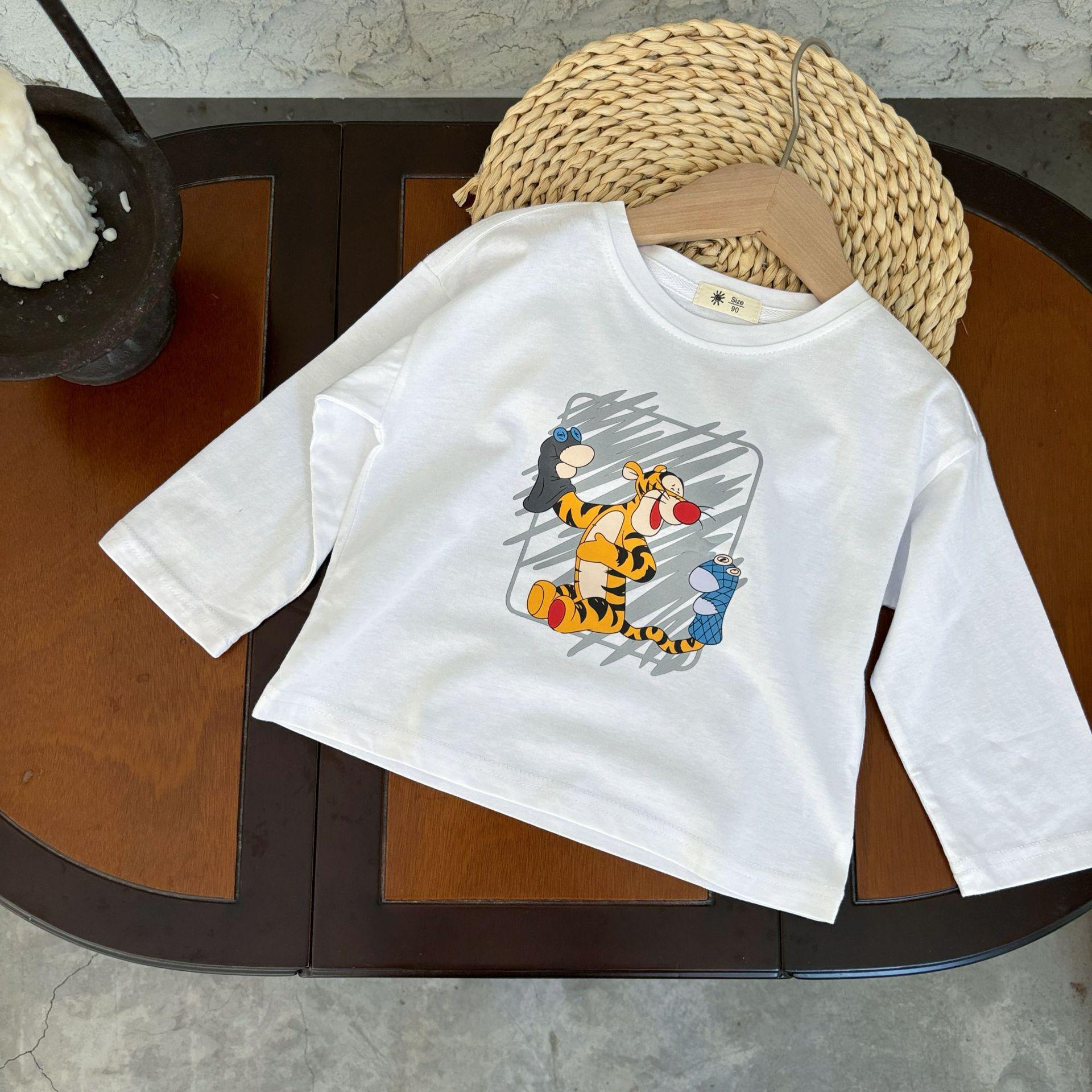 

Fanfan Mom 2025 Autumn Kid s Cute Tiger Print Long Sleeve Shirt 130 cm