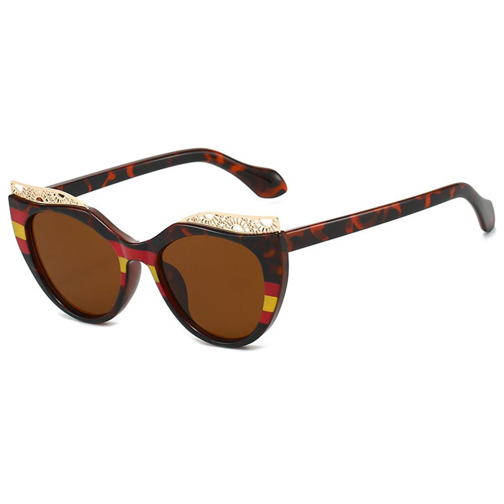New Luxury Matching Colorful Cat Eye Sunglasses Women Personality Hollow Frame Design Casual All Match Men Glasses UV400