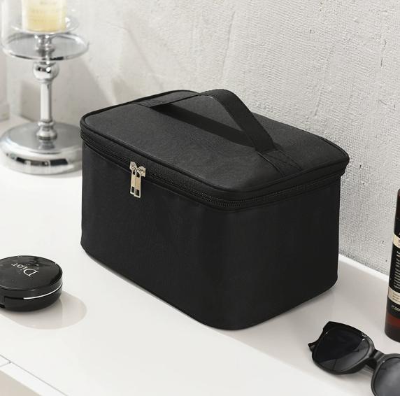 

Portable Waterproof Makeup Bag Large Capacity Travel Toiletry Storage manicure kit case, nail kit case, nail artist bag, beauty чёрный