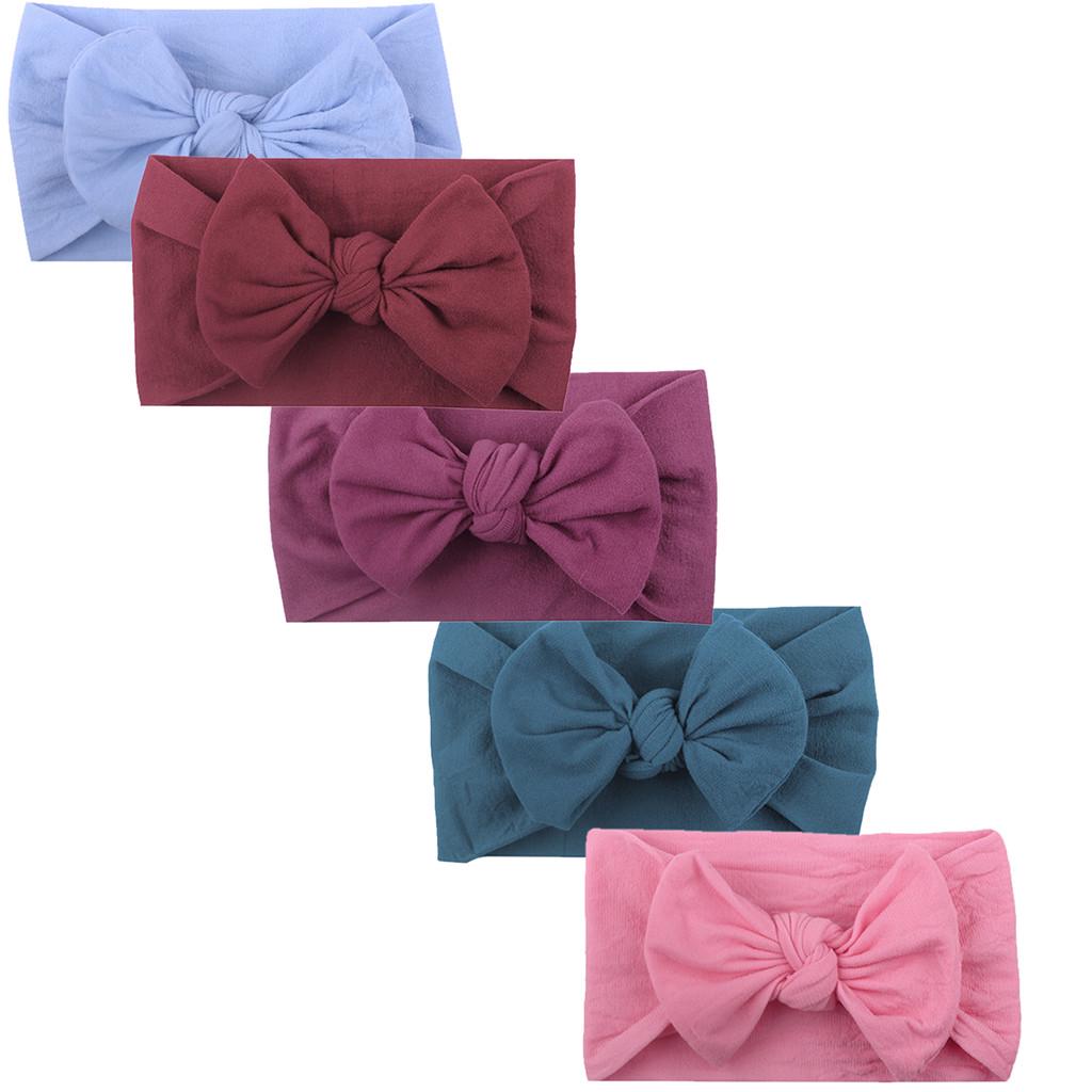

Girls Baby Toddler Turban Headband Hair Band Bow 5PCS Accessories Headwear Free Size