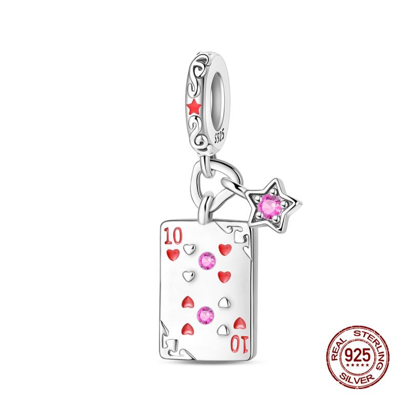 New In Original Charm Copper Poker Charms Bead Fit 3Mm Original Women Bracelet Necklace Diy Fine Jewelry Gift