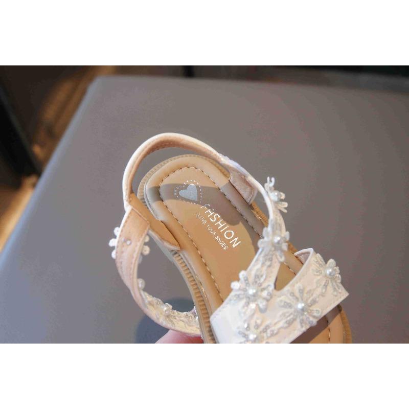 Neuer Eingang Kinder Weichsohlige Rutschfeste Strandschuhe für Mädchen, Sandalen für Mädchen, Koreanischer Stil Blumenmuster Vielseitige Offene Prinzessin Schuhe
