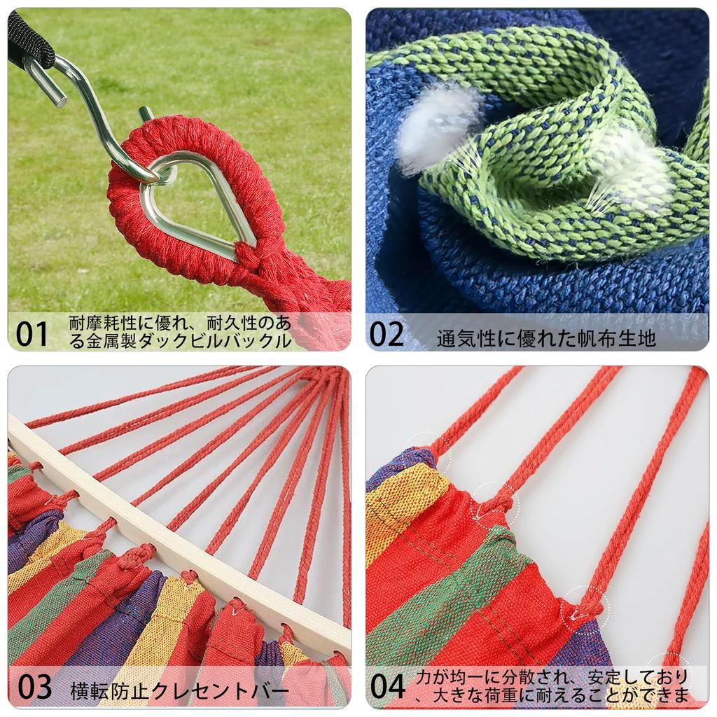 Portable Canvas Hammock for Indoor and Outdoor Use, Compact Storage, Perfect for Gardens, Balconies, and Camping, with Swing Function (Blue)