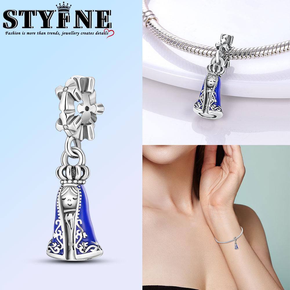 Copper Nossa Senhora Aparecida Dangle Cross Charms Pendants Fit Original Bracelets Diy Jewelry For Women