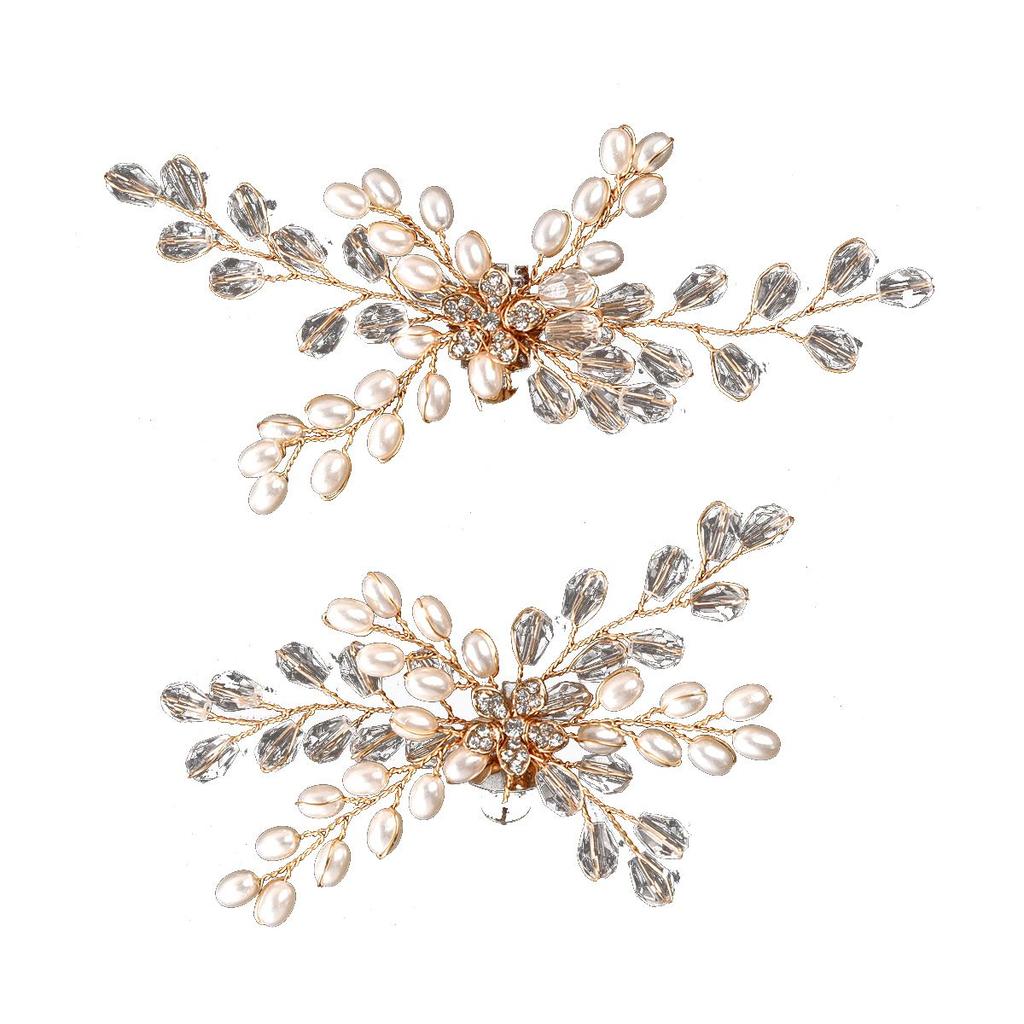 1 Pair Women Bride Accessories Brooch Shiny Clips Charm Buckle Wedding Shoes Decorations Pearl Shoes Clip