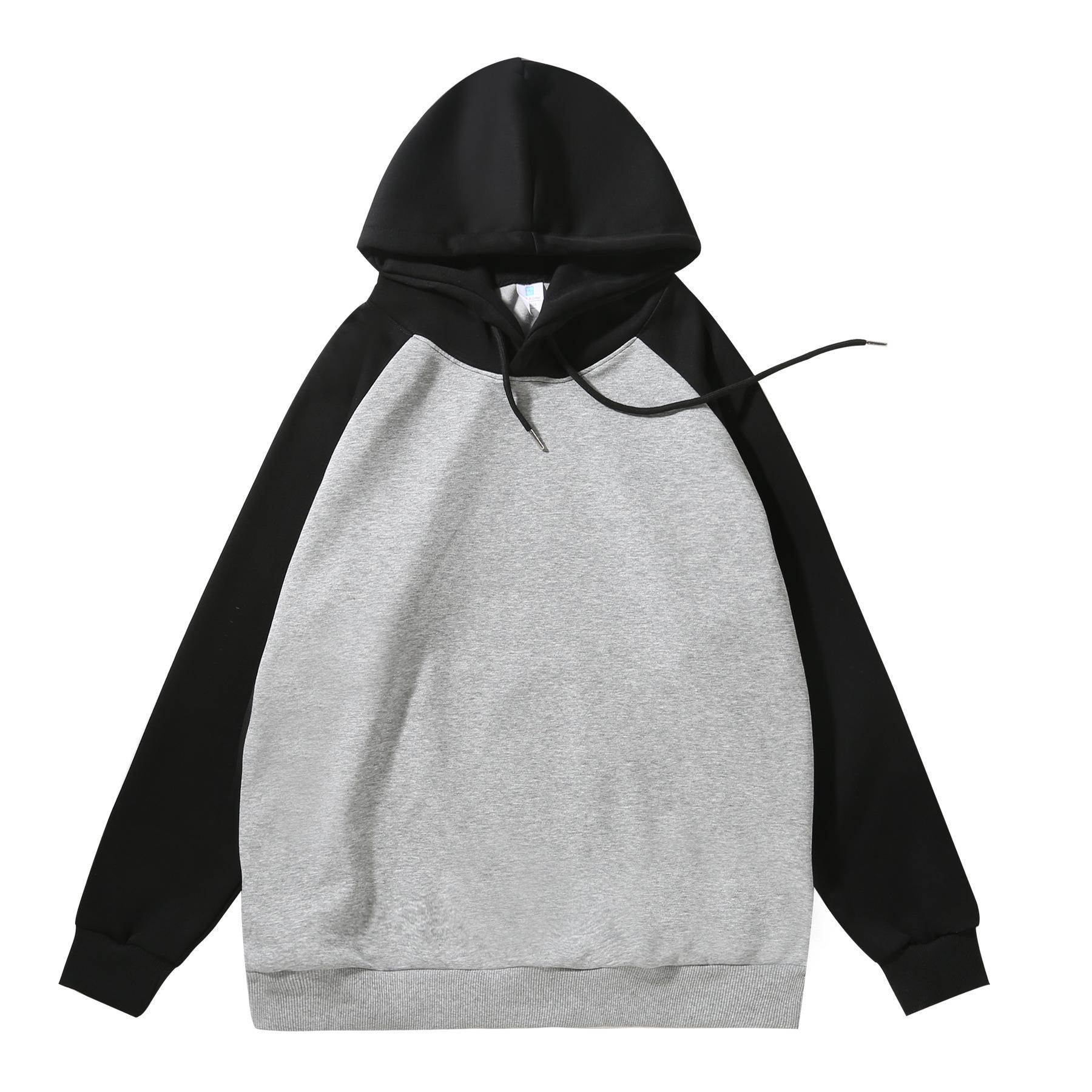 320G Color-Block Raglan Sleeve Cotton Hoodie with Custom Logo and Long Sleeves – Perfect for Uniforms and Events 3XL (Fleece)