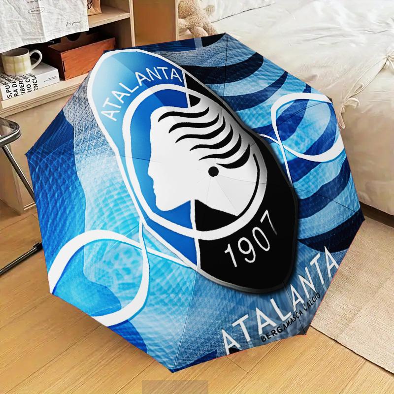 Atalanta Fc Crest Automatic Folding Umbrella - 8-Rib Travel Umbrella with Auto Open/Close & Portable Gifts for holidays or birthdays