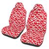 Red Heart Pattern Print 2pcs Car Seat Covers Suitable for Women and Men Universal Car Front Seat Protector Suitable for Cars SUV