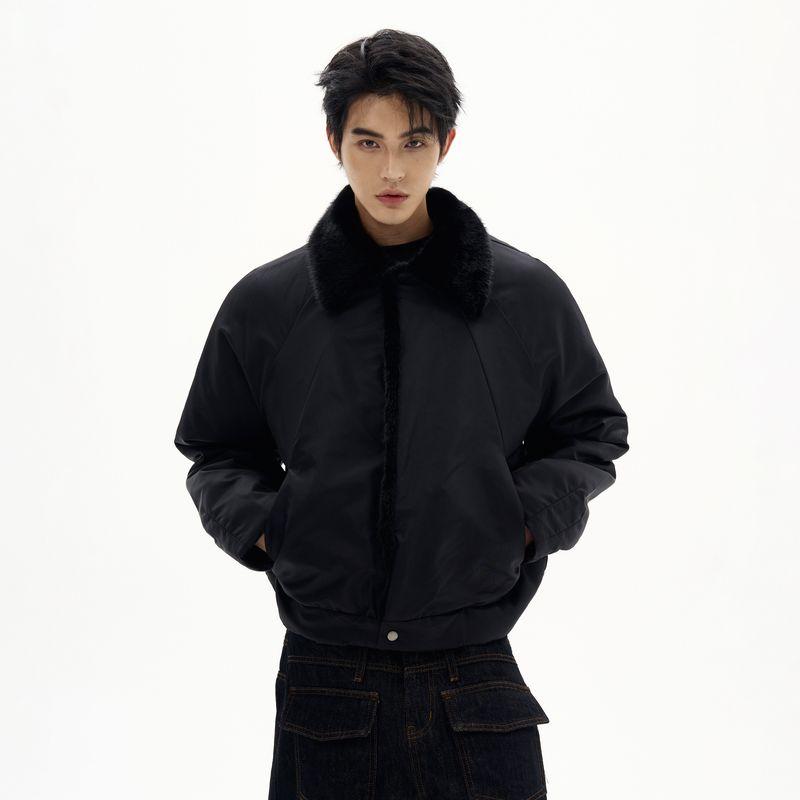 

Kisko American-Style Trendy Brand Deconstructed Design Thick Cotton Jacket for Men and Women with a High-End Feel Cleanfit Coat Black X L