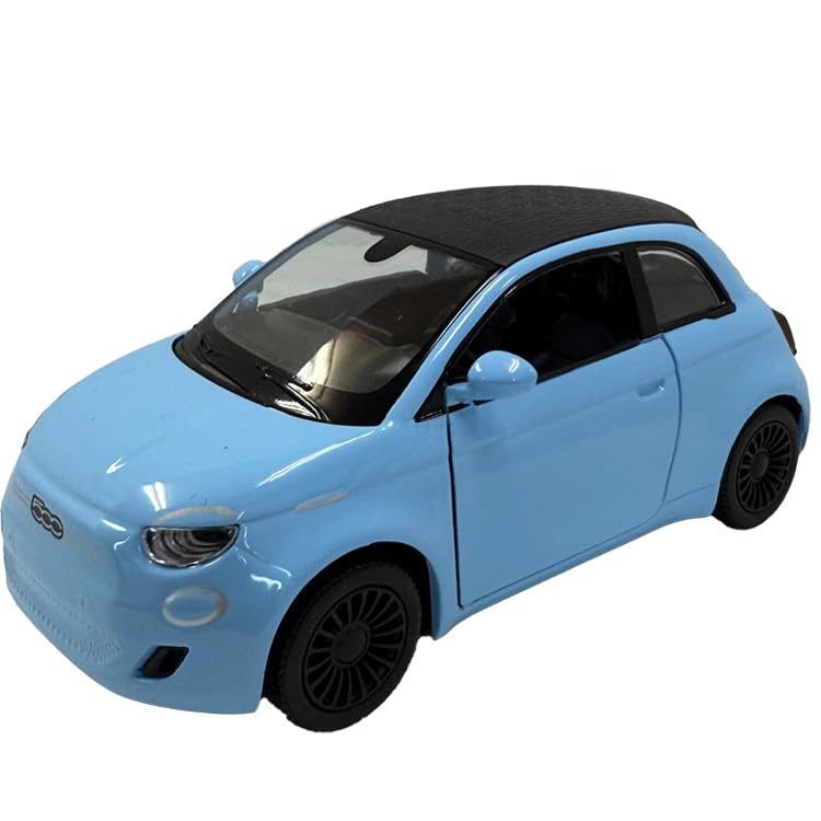 

Масштабная литая миниатюрная модель автомобиля Fiat 500e Kinsmart пастельно-голубого цвета 1/32