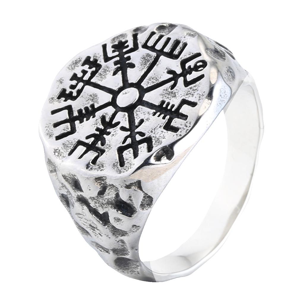

European American Retro Viking Titanium Steel Ring For Men Personality Vintage Stainless Steel Finger Ring Fashion Biker Punk Daily Jewelry Gift No. 7